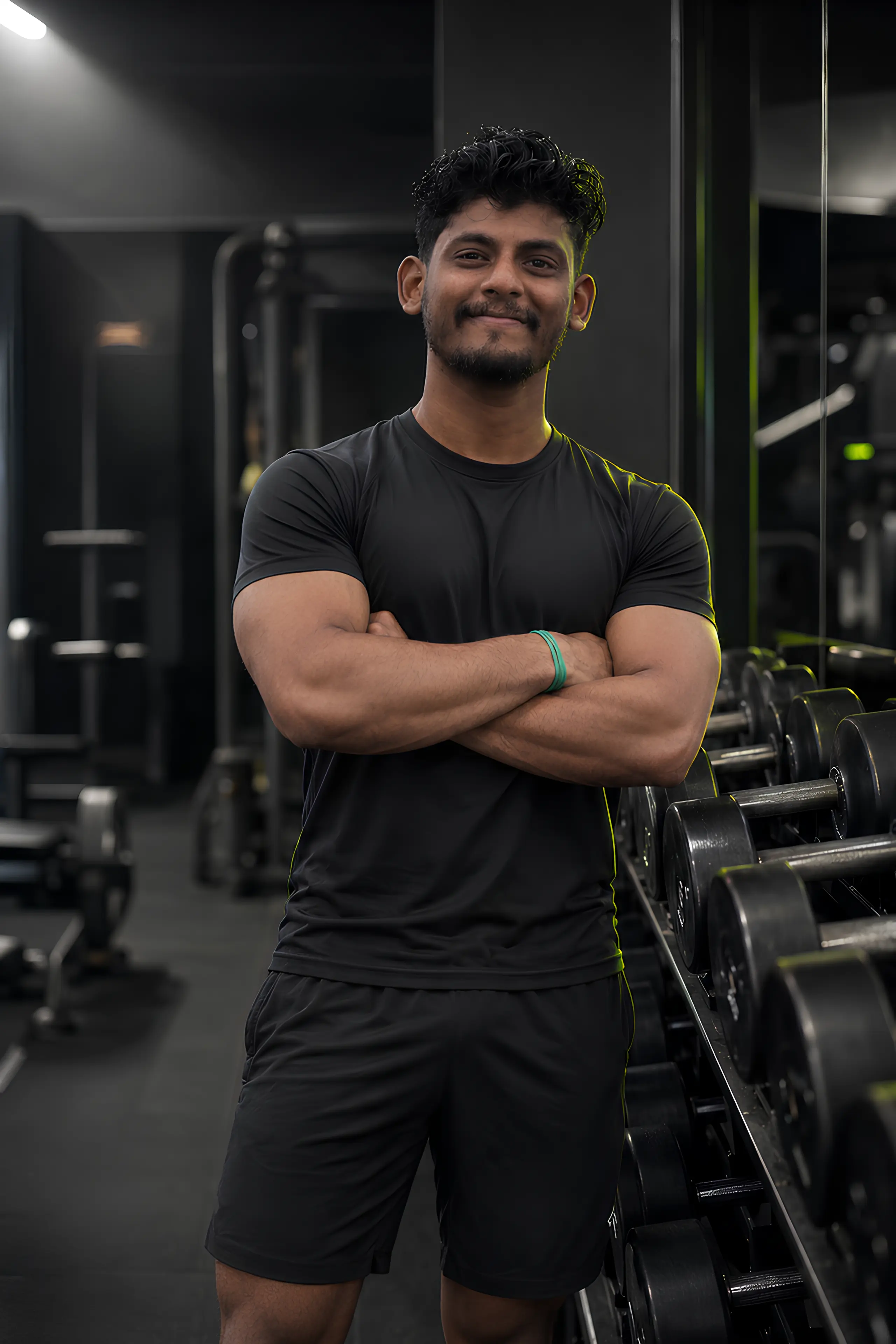 Tamilselvan, BTS Physique coach, in the gym